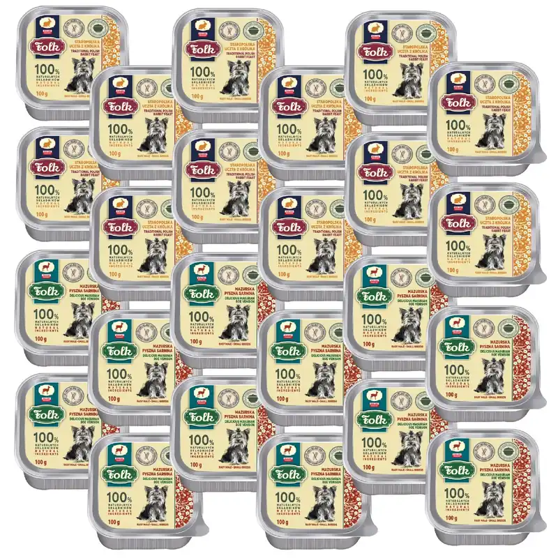 Folk Karma mokra dla psa All Meat mix smaków 24 x 100g Łatwy zwrot