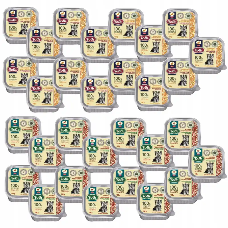 Hit sprzedaży Folk Karma mokra dla psa All Meat mix smaków 30 x 100g