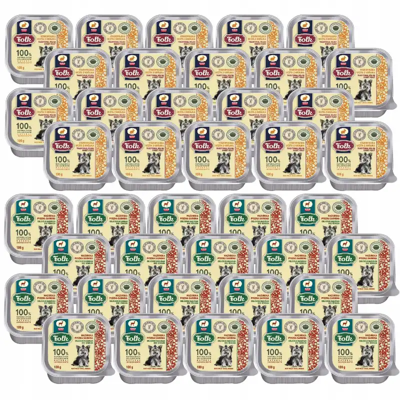 Nowy Folk Karma mokra dla psa All Meat mix smaków 40 x 100g