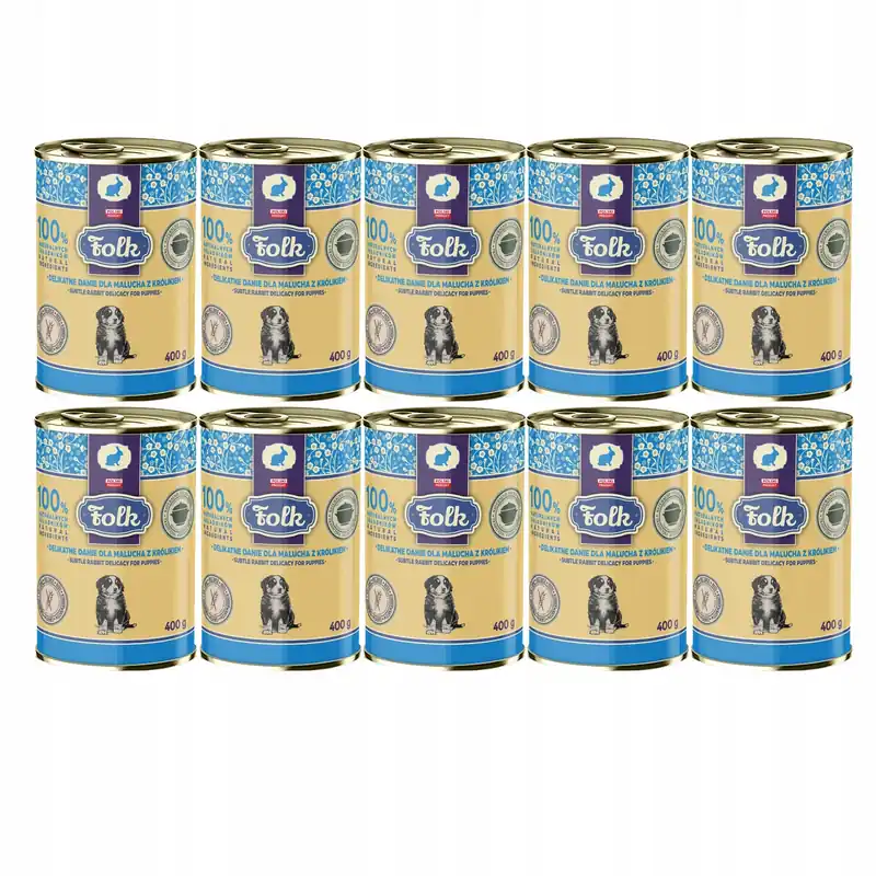 Okazja Folk Junior Karma mokra dla szczeniąt Danie Królik 10 x 400g