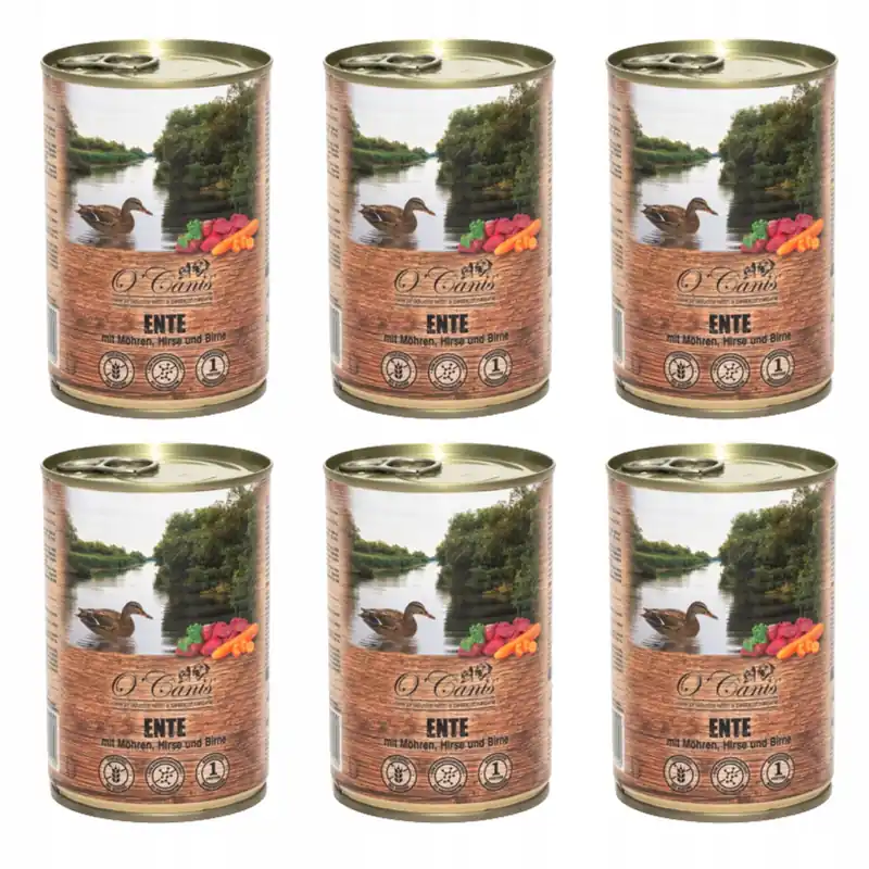 Karma mokra dla psa O‘Canis Kaczka z marchewką 6 x 400g Do wyczerpania zapasów