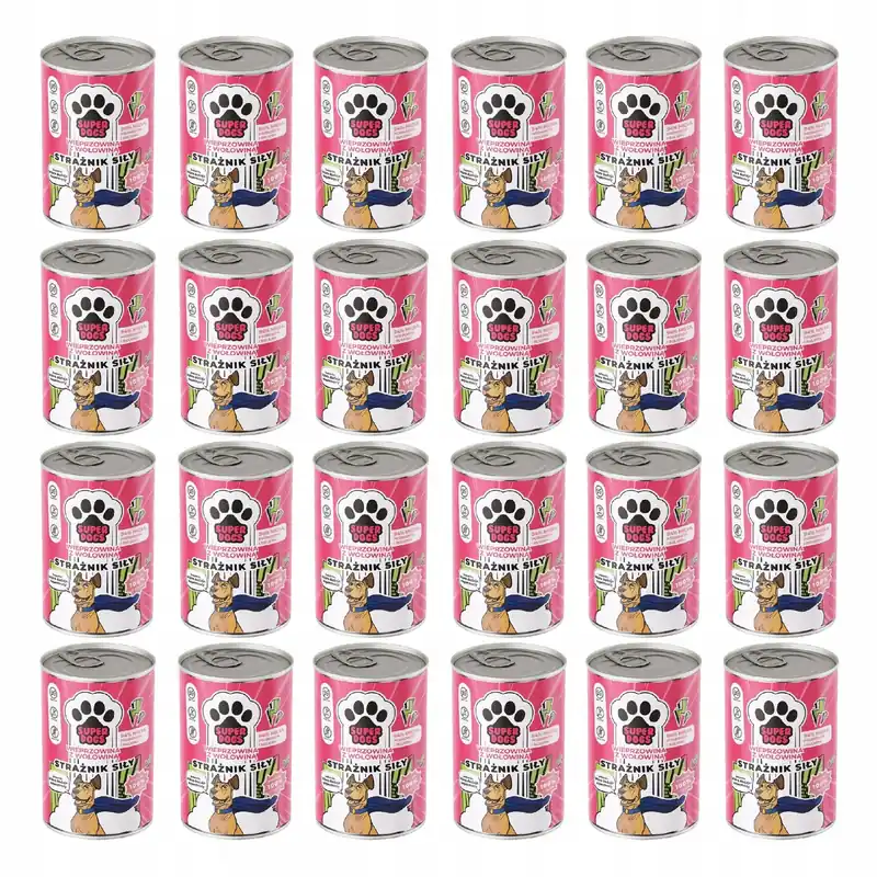 Popularny Uniszki Super Dogs Karma mokra dla psa wieprzowina wołowina 24 x 400g