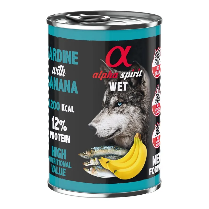 ALPHA SPIRIT Karma mokra dla psa Sardynki 400g Nie przegap