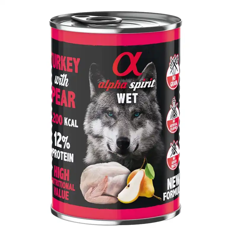 ALPHA SPIRIT Karma mokra dla psa Indyk 400g Ograniczona ilość