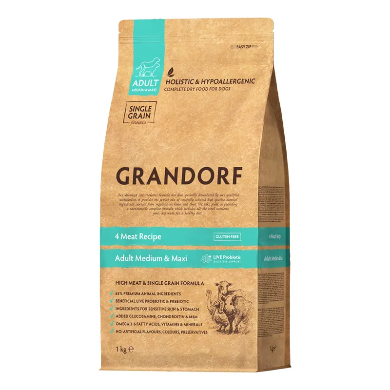 Oferta limitowana GRANDORF Zdrowa Karma sucha dla psa 4 mięsa 1 kg