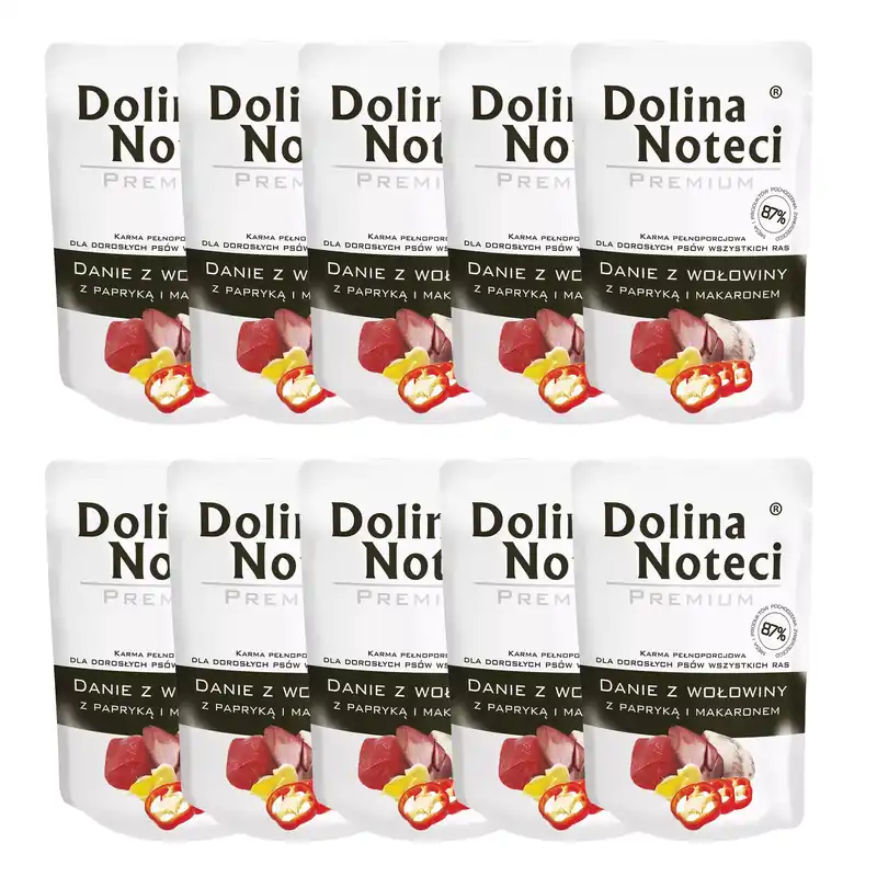 Oferta czasowa Dolina Noteci Premium Danie mokra karma dla psa 10 x 100g Wołowina