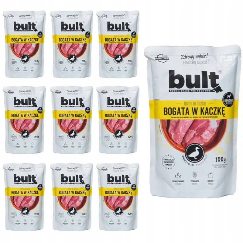 BULT Karma mokra dla psa Kaczka 10 x 100g Ostatnie sztuki