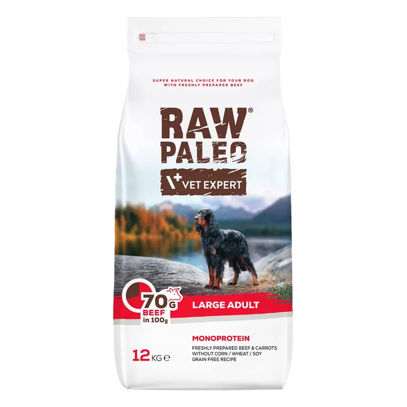 Raw Paleo Karma sucha dla psa dużych ras Wołowina 12kg Bezzbożowa Do wyczerpania zapasów