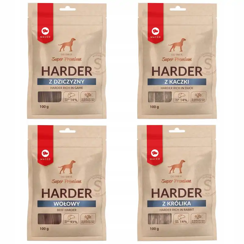 MACED Zestaw przysmaków dla psa Harder mix smaków 4 x 100g Super okazja