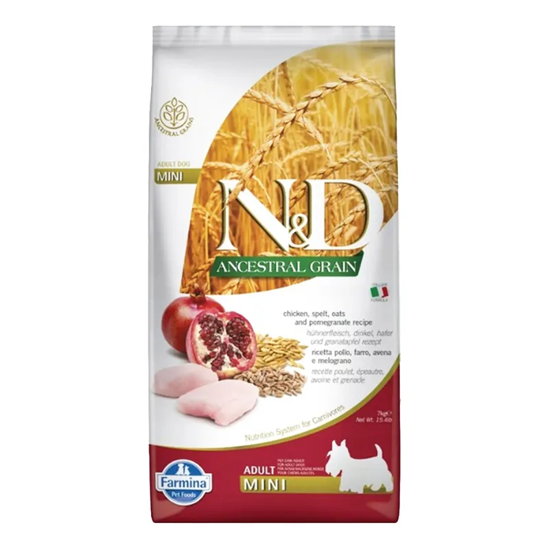 FARMINA N&D ANCESTRAL GRAIN zdrowa karma sucha dla psa Mini Adult Kurczak 7kg Popularny