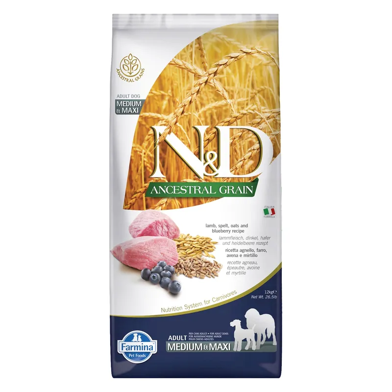 FARMINA N&D ANCESTRAL GRAIN karma sucha dla psa Medium&Maxi Jagnięcina 12kg Premium
