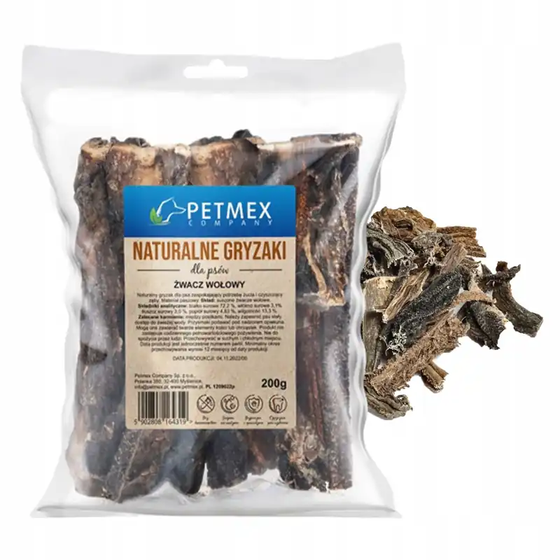 PETMEX Żwacze Wołowe Naturalny Przysmak dla psa 200g Obniżka ceny