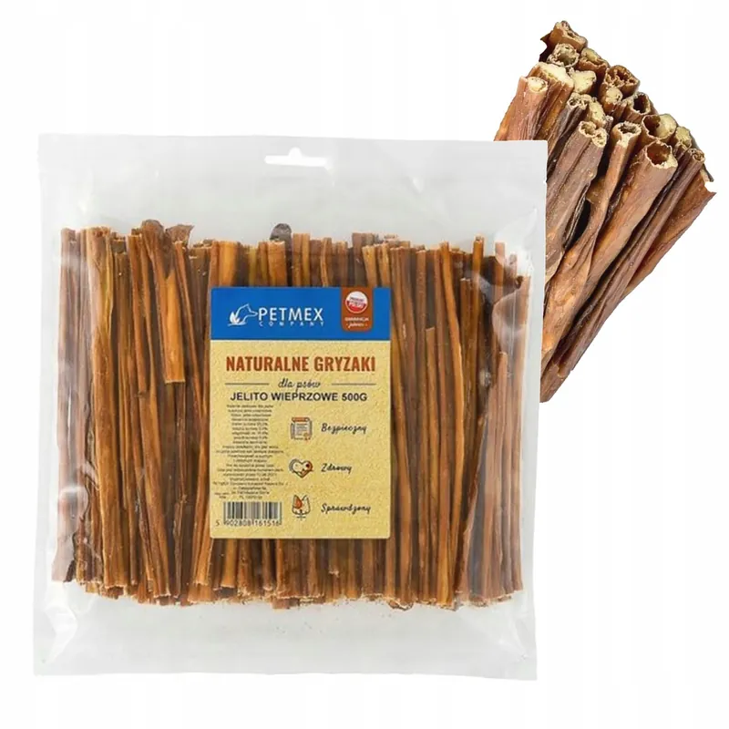 Dodaj do koszyka PETMEX Jelito Wieprzowe Naturalny Gryzak dla psa 500g