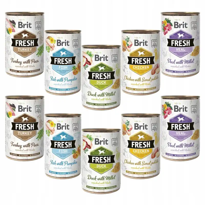 Bezpieczna płatność BRIT FRESH Karma mokra dla psa mix smaków 10 x 400g