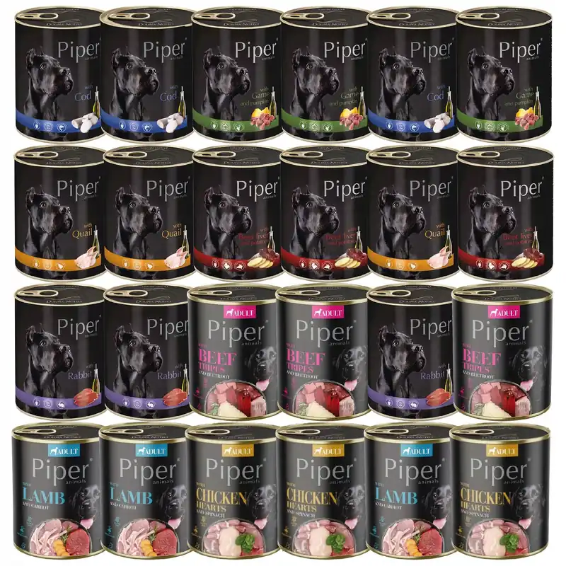 DOLINA NOTECI PIPER Karma mokra dla psa mix smaków 24 x 800g Bezzbożowa Promocja