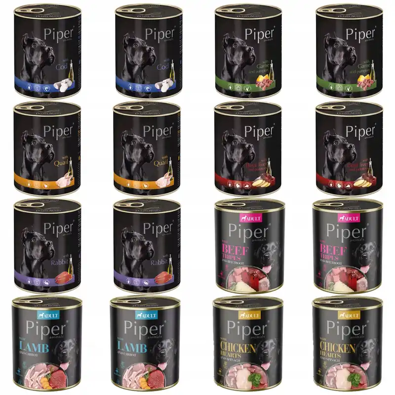 DOLINA NOTECI PIPER Karma mokra dla psa mix smaków 16 x 800g Oferta czasowa