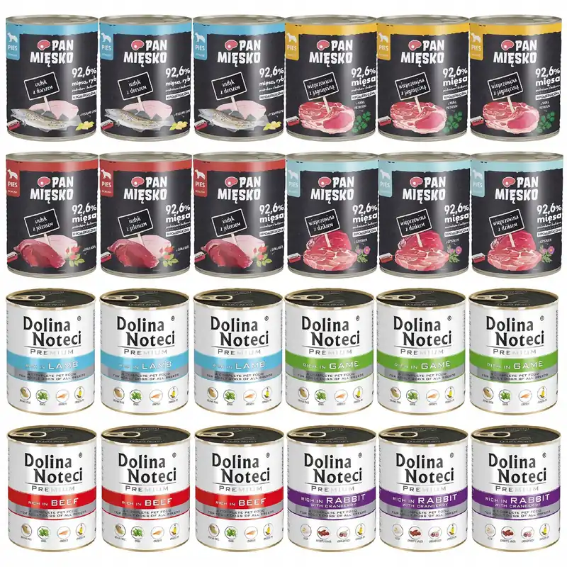 Premium Dolina Noteci Pan Mięsko karma mokra dla psa mix smaków 24 x 800g