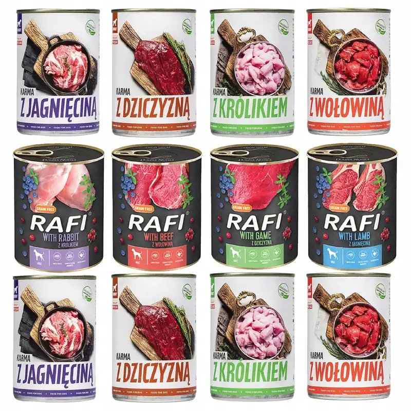 Wyprzedaż RAFI TUF TUF Karma mokra dla psa Dolina Noteci mix smaków 12 x 800g