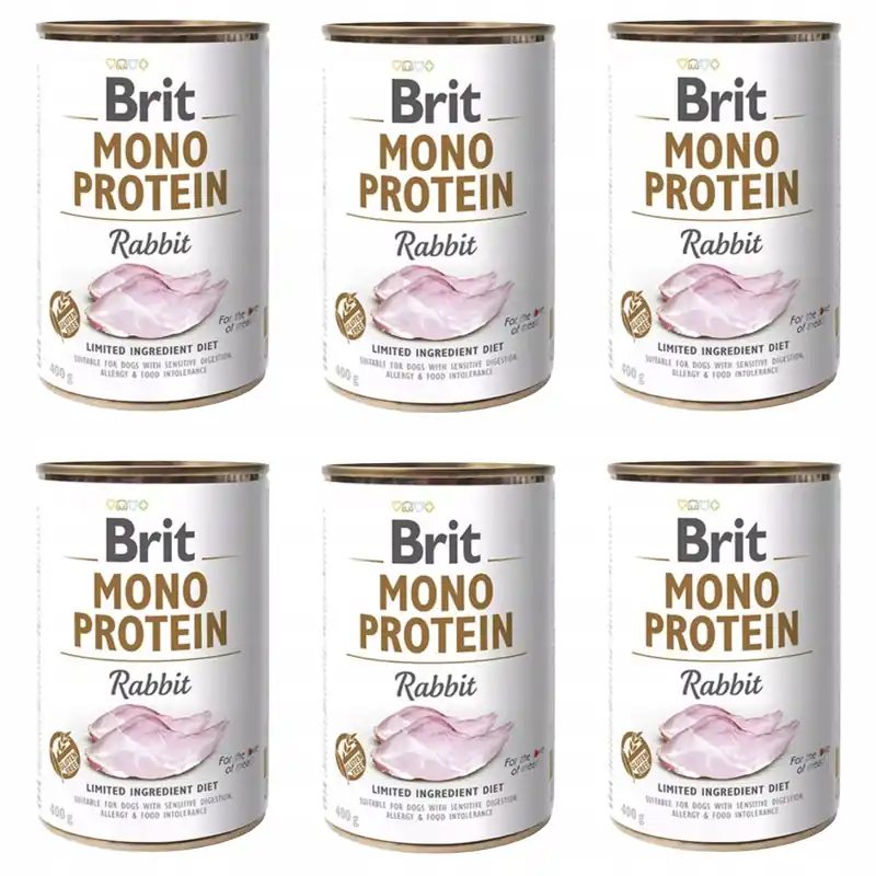 Ekspresowa dostawa Brit Mono Protein 6 x 400g Rabbit mokra karma dla psa