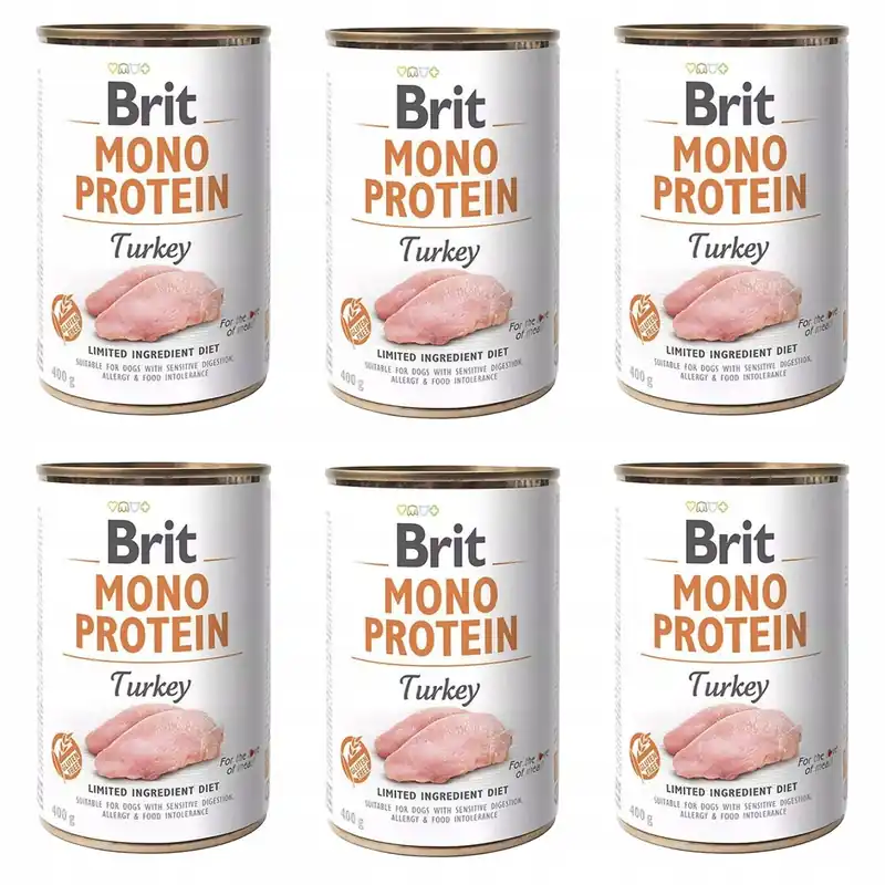 Bestseller Brit Mono Protein 6 x 400g TURKEY mokra karma dla psa