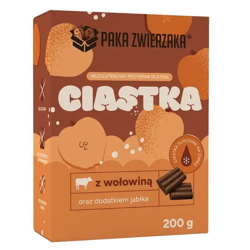 PAKA ZWIERZAKA - wołowina z jabłkiem - ciastka dla psa, 200g Kup online