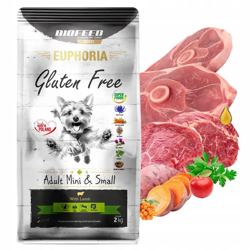 Nowość BIOFEED Euphoria Mini & Small karma sucha dla psa Jagnięcina 2 kg