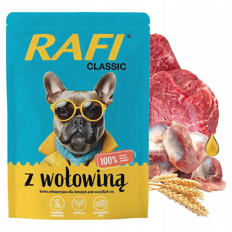 Rafi karma dla psa Classic Wołowina 400g mokra Dostępne od ręki