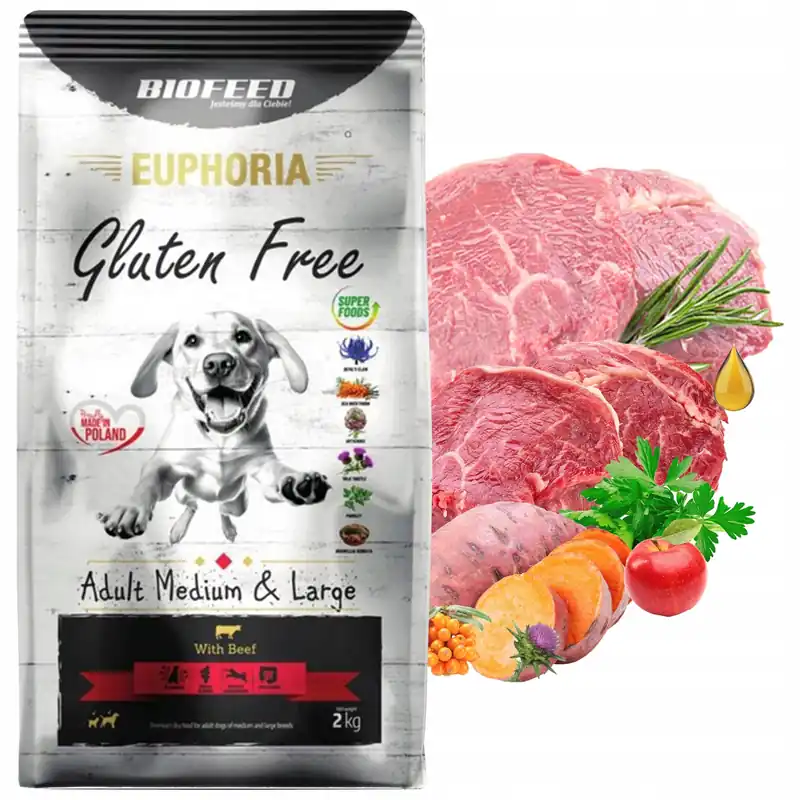 Oferta BIOFEED Euphoria Medium&Large karma sucha dla psa Wołowina 12 kg