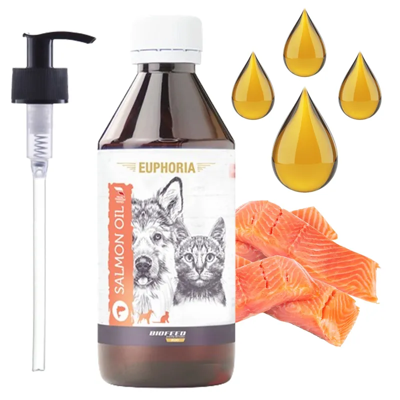 Wysoka jakość Olej rybny z Łososia BIOFEED Euphoria dla psa i kota 1000 ml