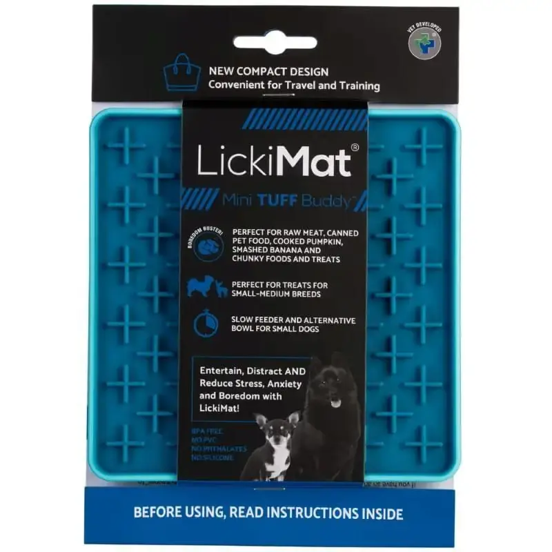 LickiMat Mini Tuff Buddy - turkusowa mata do lizania dla psa - 22 x 15 cm Nowy