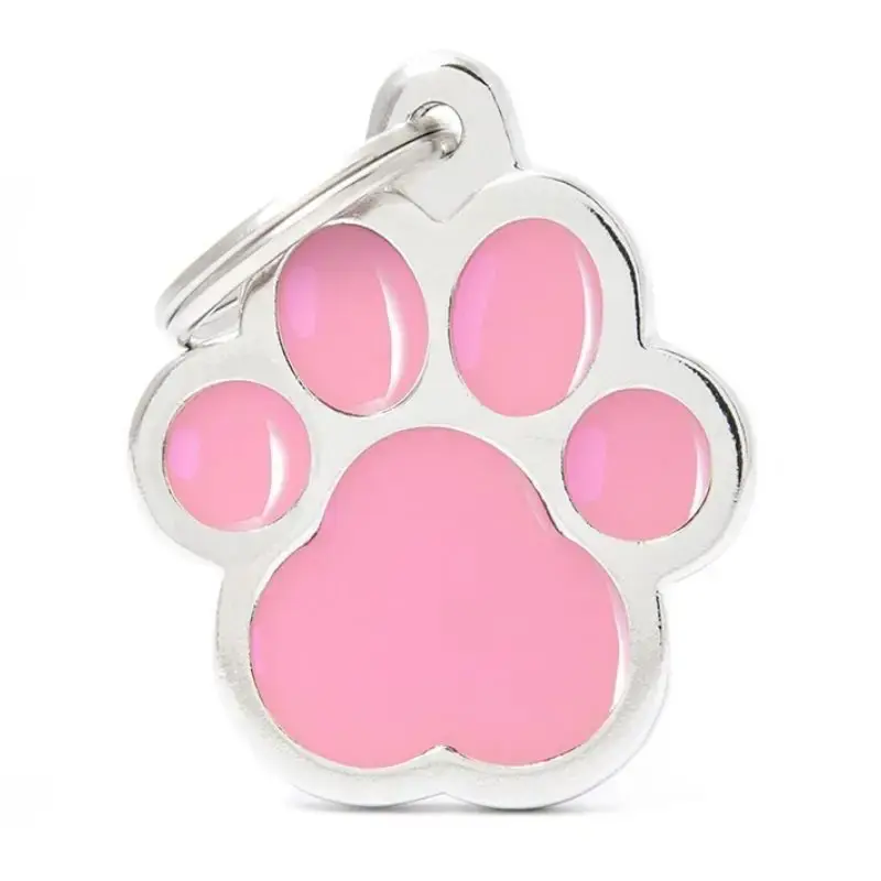 Dostępne od ręki MY FAMILY-Z CHARMS - BIG PINK PAW - różowa łapka - ADRESÓWKA DLA PSA