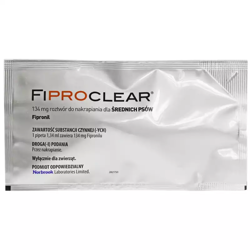 Cena promocyjna Francodex Fiproclear - krople przeciwko pchłom i kleszczom dla psa o wadze od 10 do 20 kg, pipeta 1,34 ml