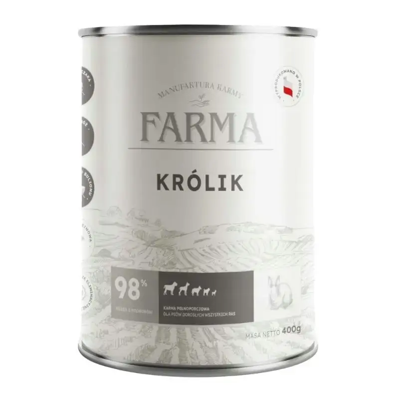 FARMA Select - Królik – mokra karma dla psów, 400 g Hit sprzedaży