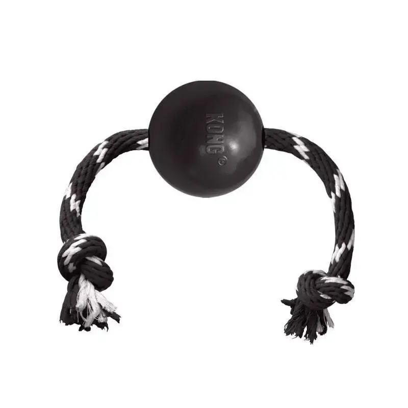 Tylko dziś KONG® Extreme Ball w/Rope L - zabawka dla psa, wytrzymała piłka na sznurku