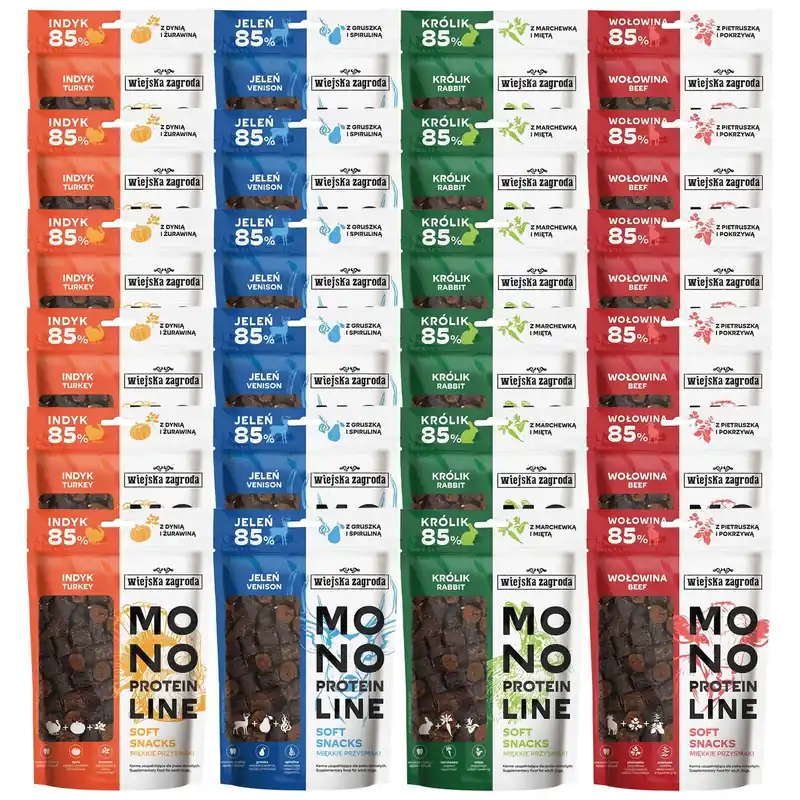 WIEJSKA ZAGRODA MONOPROTEIN miękki smakołyk przysmak dla psa mix 24 x 115g Zamów teraz