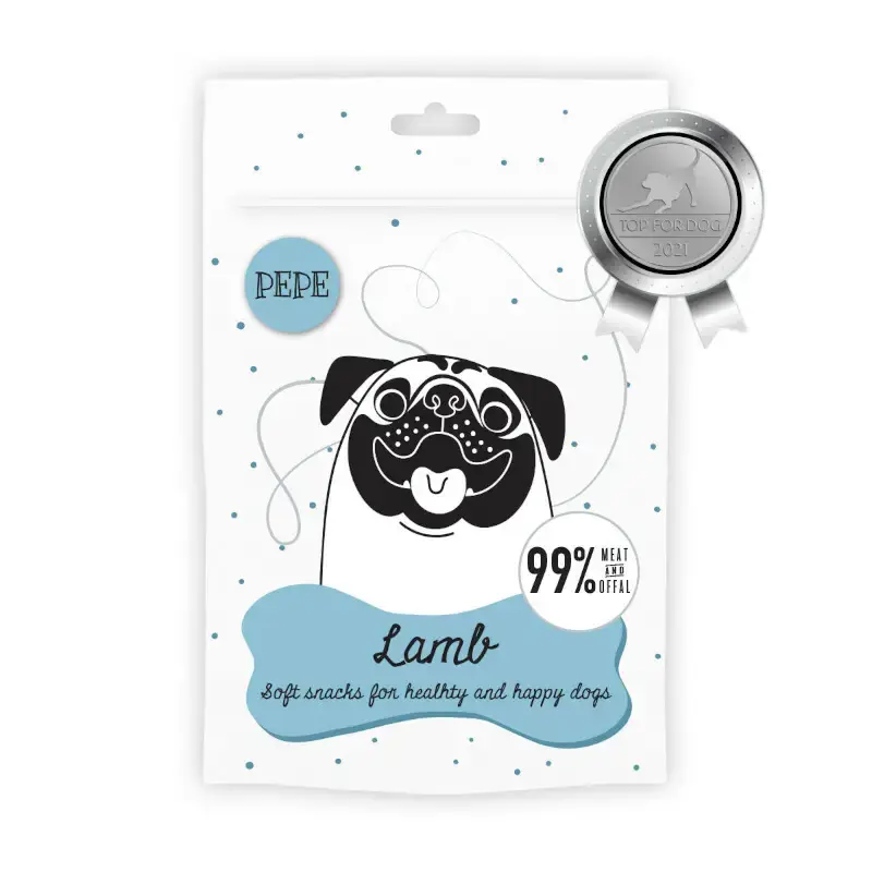 Wyprzedaż PEPE Mini Chunkies Lamb (jagnięcina) - Naturalny przysmak dla psa, 70g