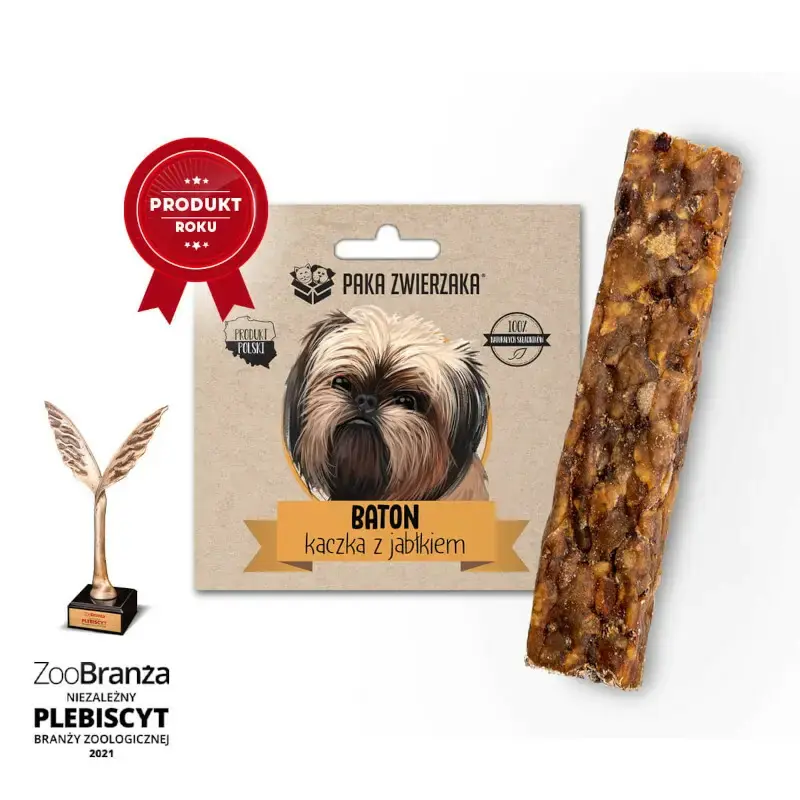 PAKA ZWIERZAKA Baton Kaczka z jabłkiem - Przysmak dla psa, 12cm Super okazja