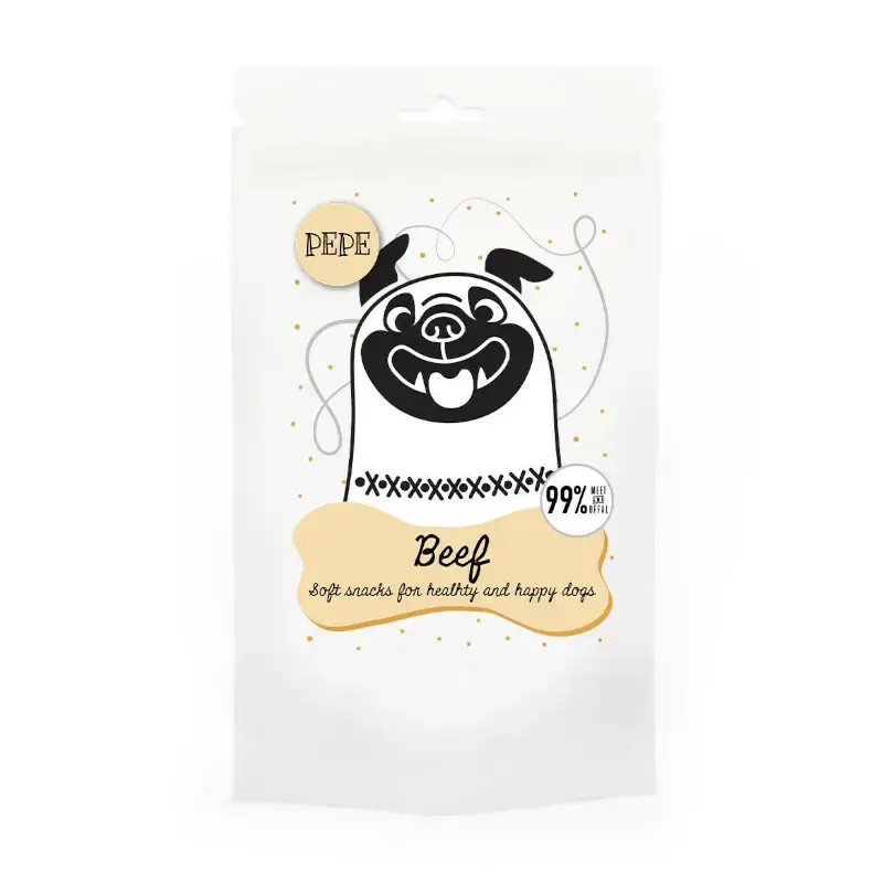 Super okazja PEPE Mini Chunkies Beef (wołowina) - Naturalny przysmak dla psa, 80g