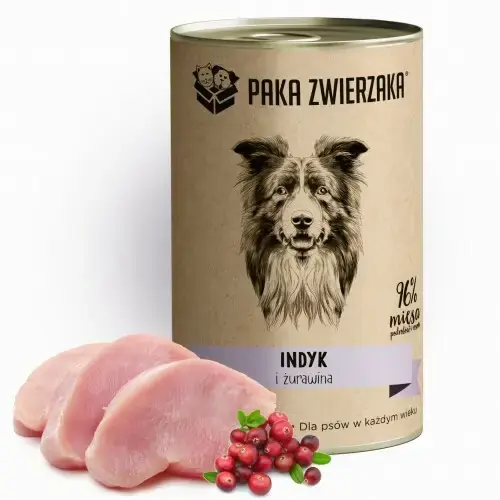 PAKA ZWIERZAKA Indyk i żurawina - Mokra karma dla psa, 400g Wybór klientów