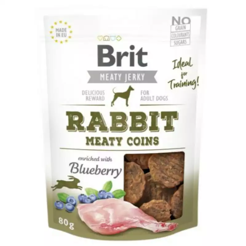 Obniżka ceny BRIT Jerky Snack– Rabbit Meaty coins - przysmak dla psa 80g