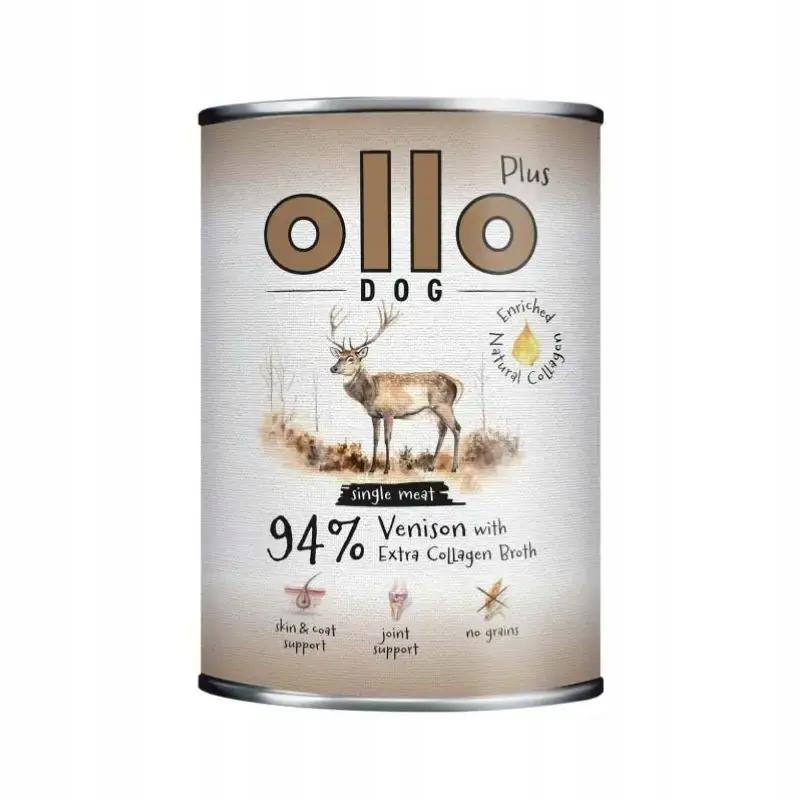 Nowy Ollo Kolagen Jeleń - mokra karma dla psów, 400g