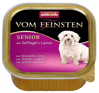 ANIMONDA Vom Feinsten Senior Jagnięcina + Drób - mokra karma dla starszych psów, szalka 150g Obniżka ceny