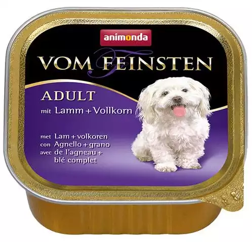 ANIMONDA Vom Feinsten Menue Jagnięcina + ziarna - karma dla dorosłego psa, szalka 150g Popularny