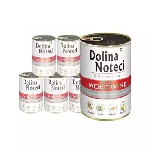 Dolina Noteci Premium Bogata w wołowinę 12x400g PAKIET mokra karma dla dorosłych psów Popularny