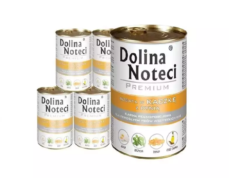 Hit cenowy DOLINA NOTECI Kaczka z Dynią 12x400g mokra karma dla psów dorosłych