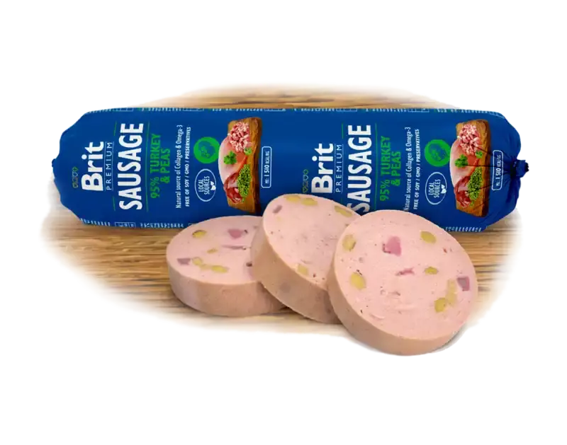 Premium BRIT Premium Indyk z groszkiem - kiełbasa dla psów 800g
