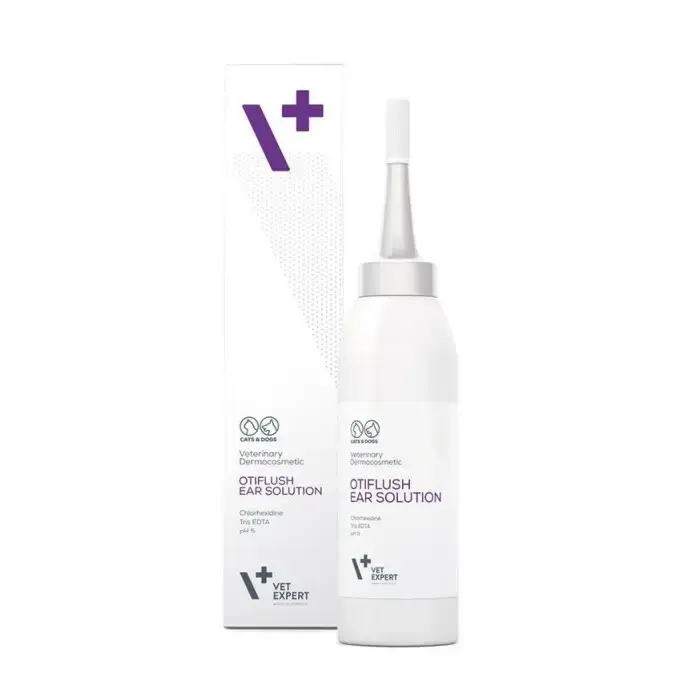 VETEXPERT OTIFLUSH EAR SOLUTION - preparat do pielęgnacji uszu dla psów i kotów, 125ml Szybka wysyłka