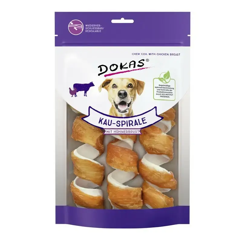 DOKAS Spirala Kurczak - Naturalne przysmaki dla psa, 3 szt/110g Tani