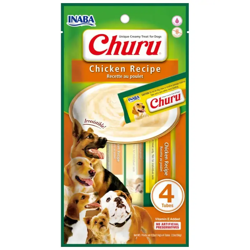 CHURU PIES CREAMY CHICKEN Recipe - PRZYSMAK DLA PSA 4x14g Bezpieczne zakupy