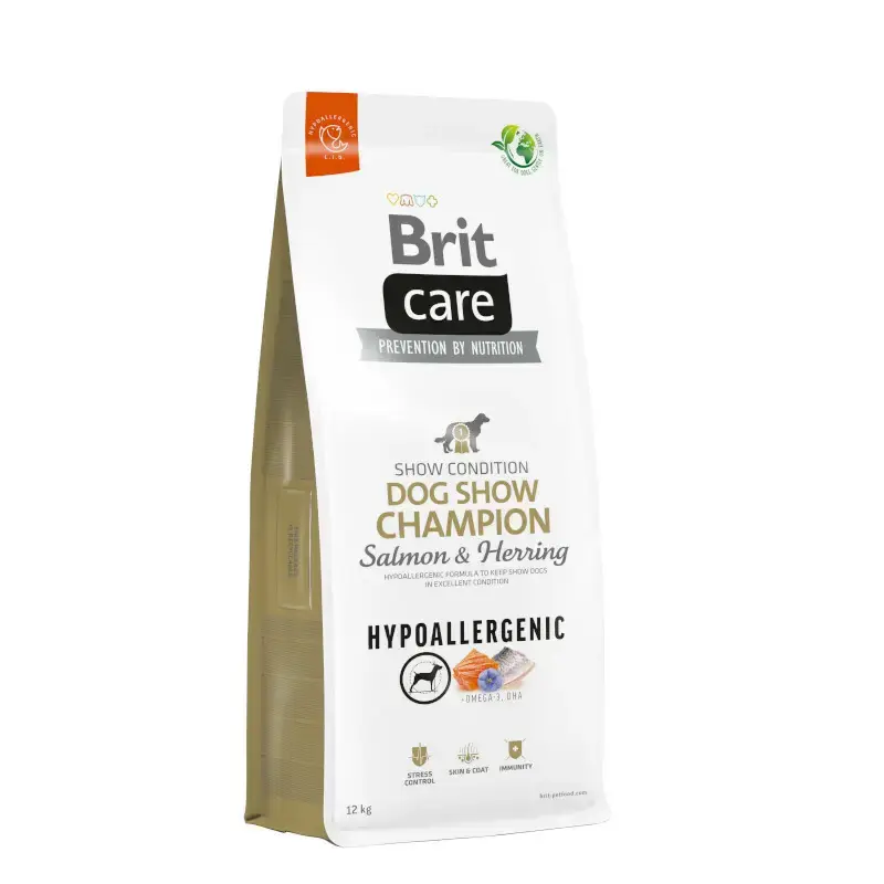 Wyjątkowa oferta Brit Care Dog Hypoallergenic Dog Show Champion Salmon & Herring - karma dla psów wystawowych, Nowa formuła